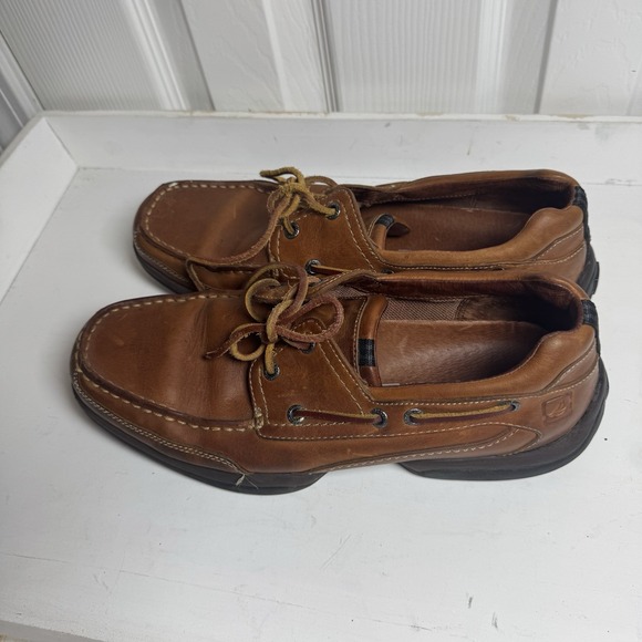 Sperry Topsider Boat Shoes Mens Size 9 Brown Leather 2 Eyelet Sport Sole Loafers - Picture 6 of 10